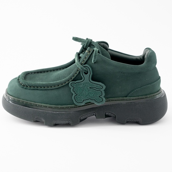 size 39.5 / 9.5us Burberry Creeper Lace Up Vine Green Boots - Picture 5 of 14